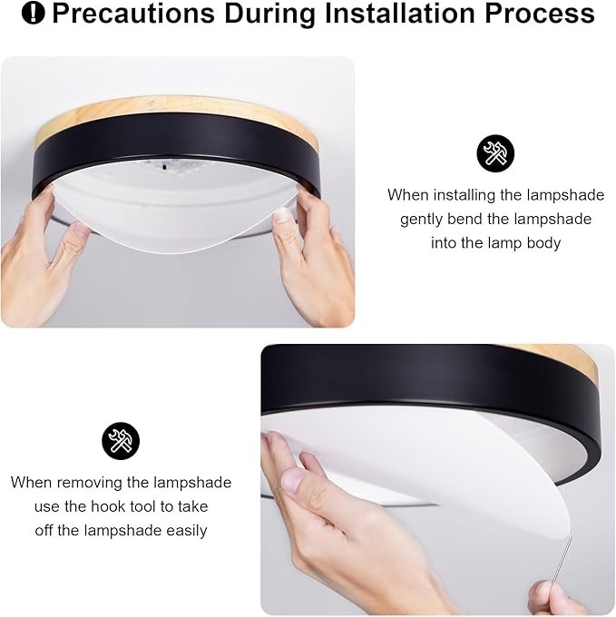 Dimmable Wood LED Ceiling Light Fixture, White Round Low Profile Flush Mount Lighting, Modern 5CCT 2700K-6000K Ceiling Lamp for Laundry Room Hallway Kitchen Bedroom, 11.8in