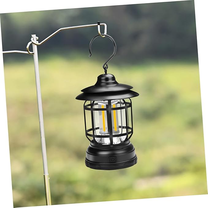 balacoo Solar-Powered Camping Light Cordless Lantern Portable Tent Lamp Outdoor Lighting Battery Operated Vintage Design for Hiking Hunting Emergency