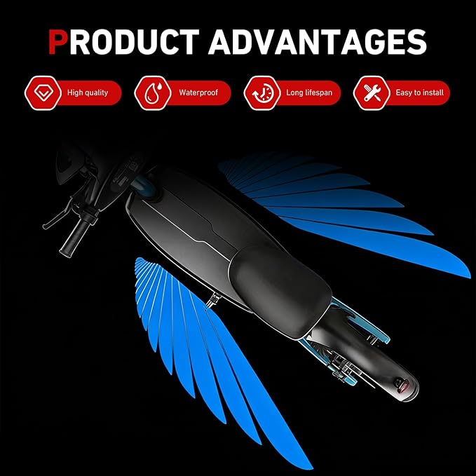 2 PCS Motorcycle LED Projection Lights, Wing Pattern Exterior Decor Lights, Vehicle Ground Projection Lamp for Motorcycle, Universal for Most Motorcycles (Blue)