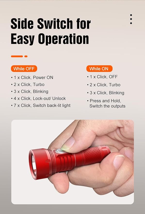 LUMINTOP GT Nano 3.0 Keychain Flashlight 700 Lumens Mini Flashlight 400 Meters Beam Distance Built-in USB-C Charging 10280 Li-ion Battery (Red)