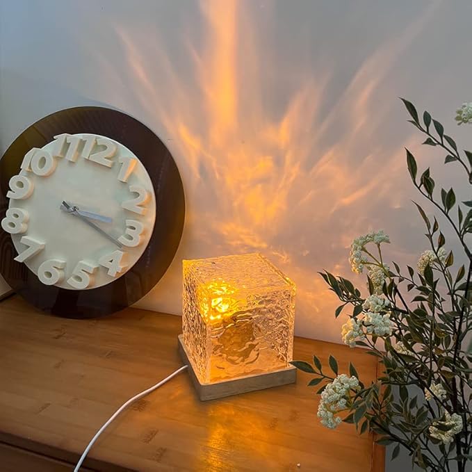 Ocean Wave Projector Light，Aurora Glow Lamp Crystal Night Light Romantic Room Decor，Led Ripple Lamp Lights Party Bedroom Room Decor
