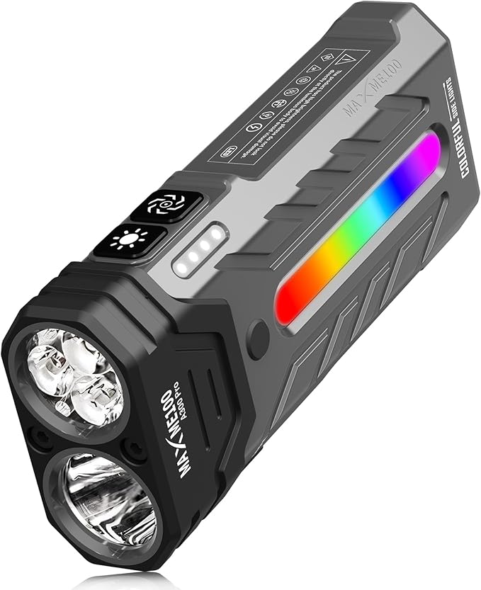 A300 Pro 5200 High Lumens Flat LED Flashlight 6700K, 8000mAh, Sidelight Floodlight and Spotlight, Rechargeable, Magnetic Tail