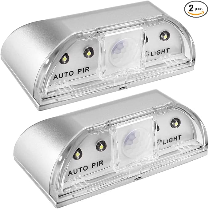Door Light, Keyhole Light with Auto Sensor Motion Detector, LED Night Light for Bathroom, Kids Room, Kitchen, Bedroom, Stairway(2 Silver)