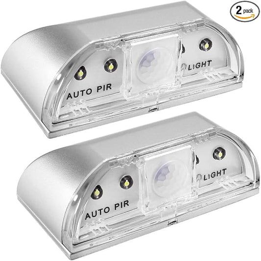 Door Light, Keyhole Light with Auto Sensor Motion Detector, LED Night Light for Bathroom, Kids Room, Kitchen, Bedroom, Stairway(2 Silver)