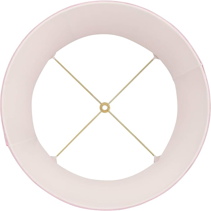 14" Top x 17" Bottom x 11" High x 11" Slant Lamp Shade Replacement Large Bright Pink Empire Round Modern Fabric Pleated Spider Harp Finial - Springcrest
