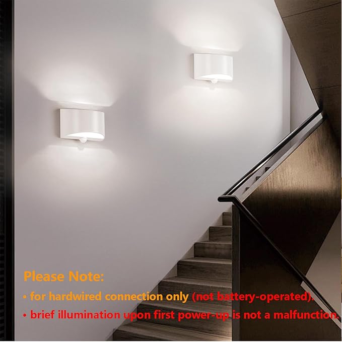 SERDEN LED Hardwired Motion Sensor Light Indoor Wall Sconce, Motion Sensor Wall Light Indoor Sconce Wall Aluminum Modern Wall Sconce for Living Room Hallway Stair 7W Cool White(Not Battery Operated)