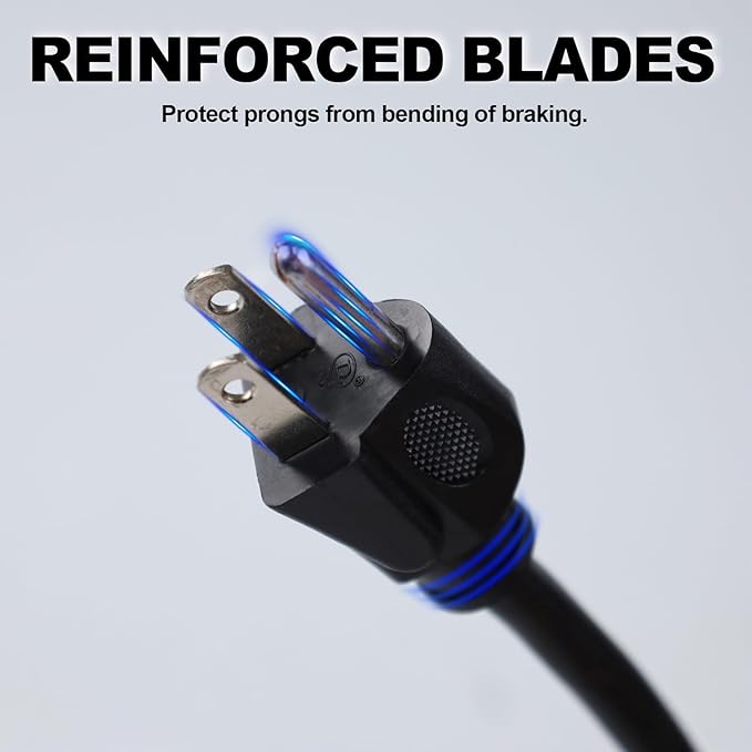 EP 2 Pack 10 Ft Outdoor Extension Cord with 3 Electrical Power Outlets - 16/3 SJTW Black Cable with 3 Prong Grounded Plug for Safety Great for Christmas Lights, Garden and Major Appliances