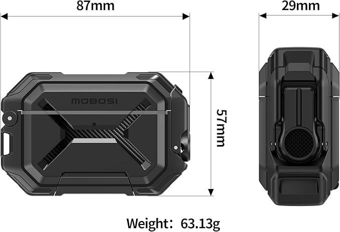 MOBOSI for AirPods Pro 3 Case [IP68 Waterproof Case for iPods Pro 3&Compatible with MagSafe] Military Grade Protective Earpods Pro3 Cover with Secure Lock, Keychain & Phone Stand (2025),Black
