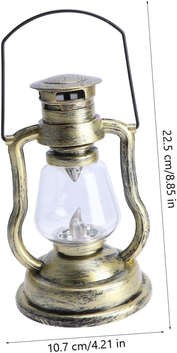 OUNONA Vintage Kerosene Lamp Handheld Battery-Powered Decorative Light for Home and Bar Decor Rechargeable Retro Lantern for Festivals and Ambiance