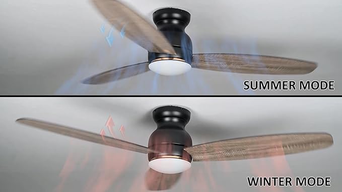 Carro Ceiling Fan with Lights, Indoor & Outdoor Ceiling Fan, 60" Low Profile DC Smart, Compatible with Alexa, Siri, Google Home & Smart APP, 2 Colors of Reversible Blades, Dark Walnut & Wood