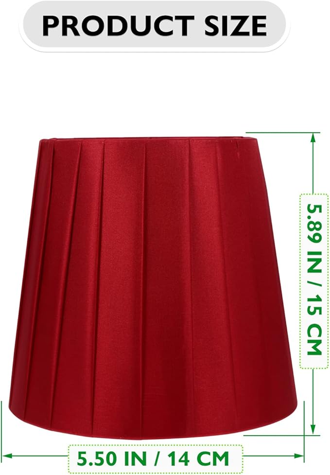 Lamp Shades Cloth Lamp Shade, Pleated Lamp Cover Clip on Lampshade Table Lamp Chandelier Shades for Home (Red) Vintage Decor