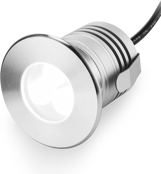 LED Underwater Pool Lights, 3W 12V-24V DC, IP68 Waterproof, Stainless Steel Aluminum, lamp for Inground Swimming Pools Ponds Fountains Steps,Cool White(6000K)