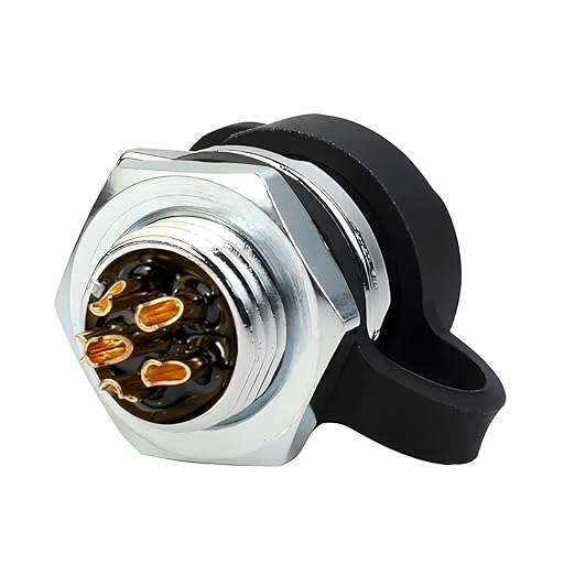 CNLINKO LP-12 6 Pin Connector IP68 Waterproof Circular Electrical Plug for Outdoor Equipment Solar Industrial Machinery DC 12V Threaded Single Port Metal-Reinforced Kit (6-Pin)