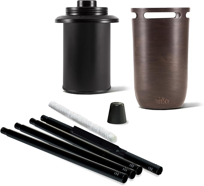 TIKI 2-Pack Honey Copper Outdoor Torches – Easy Install Decorative TIKI Torches for Patio, Backyard & Garden – Includes Long-Lasting Wicks & Snuffer, Weather-Resistant, Bronze