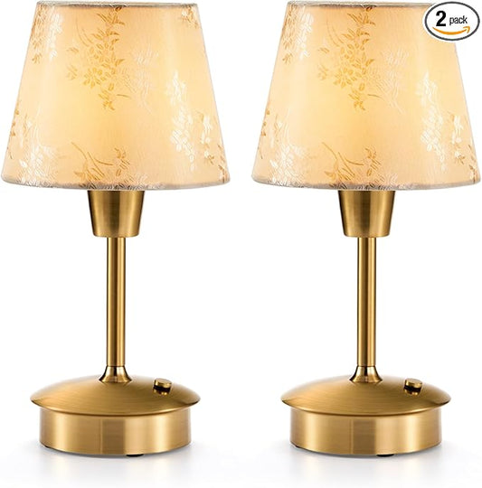 UMEXUS 2 Pack Small Cordless Table Lamp for Restaurant Dinner Table, 5200mAh Battery Operated Touch Lamps, Rechargeable Dimmable Portable Night Light for Bedside Dining Room Patio Kitchen Outdoor