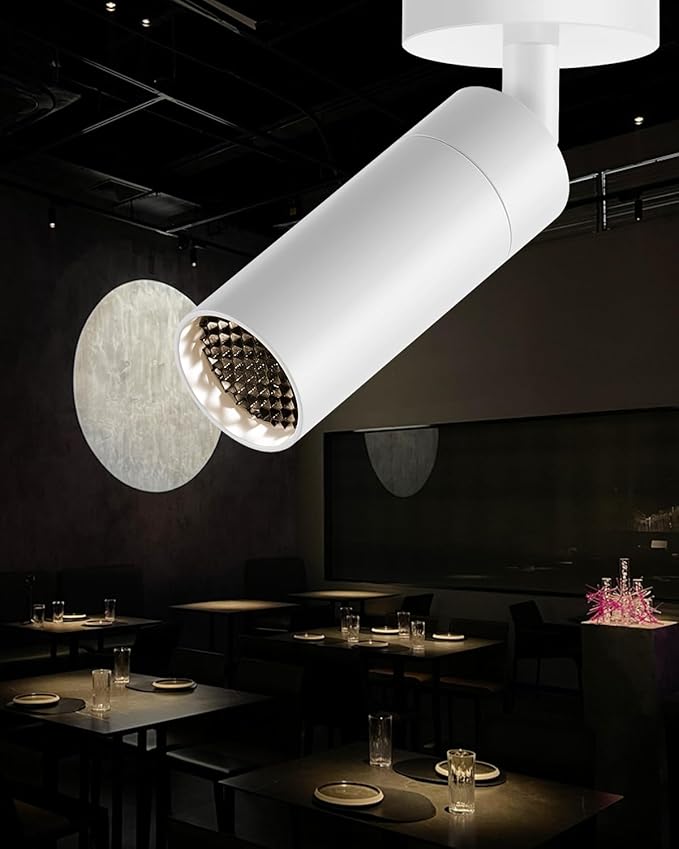 Led Modern Directional Spotlight, Zoomable Uplighting Indoor Spotlight Accent Lighting for Cafeteria Foyer Living Room- 7W COB Chip CRI 97 Flicker Free