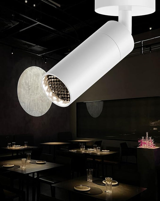 Led Modern Directional Spotlight, Zoomable Uplighting Indoor Spotlight Accent Lighting for Cafeteria Foyer Living Room- 7W COB Chip CRI 97 Flicker Free