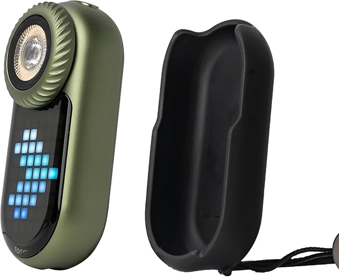 LOOPDOT EDC Flashlight (with Dotcase) -Rechargeable Small and Powerful LED Flashlight with RGB Pixel Display,Interactive Games, Adjustable Brightness- Cool Gadget Gift for Kids & Adults (Green)