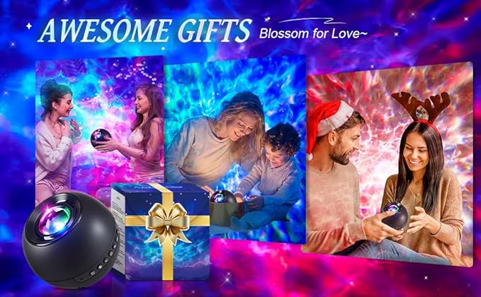 One Fire Upgrade Star Projector Galaxy Light,15 Colors Night Light Projector Lights,Bluetooth&15 White Noise Sound Machine With Light Projector Mood Lighting,Remote Planetarium Projector for Kids Gift