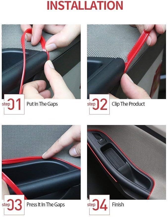 ABALDI Car Light El Wire Car Interior Trim Light Strip for Car Interior Decoration(3m/9ft,Pink)