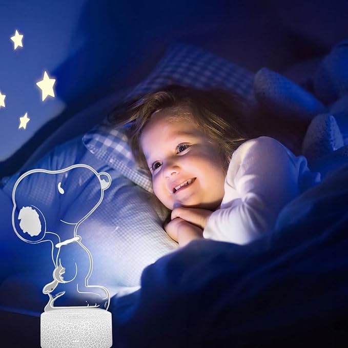 Kids LED Lamp for Bedroom with Remote – 3D Illusion Dog Night Light USB Desk Lamp with ABS Base, Color Changing Night Light 16 Colors Acrylic Panel Soft Glow Table Lamp for Boys Room Décor