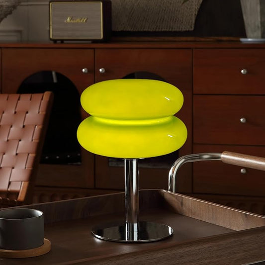Mushroom Lamp Table Lamp for Night Stands,Mid Century Modern Desk Lamps for Bedroom, Vintage Dimmable Bedside Small Lamps, Cute Cool Home Room Aesthetic Decor for Living Room (Green)