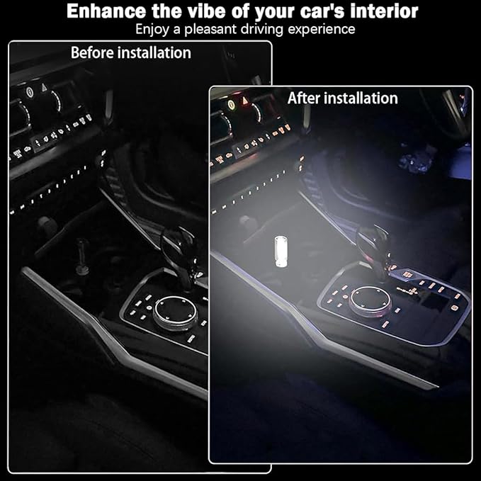 2 PCS Retro Car Lamps,Plug-in USB Car Interior Light,Car USB Light Bulb,USB LED Car Interior Atmosphere Lamp,Portable Mini LED Light for Car,Bedroom,Hallway (White)