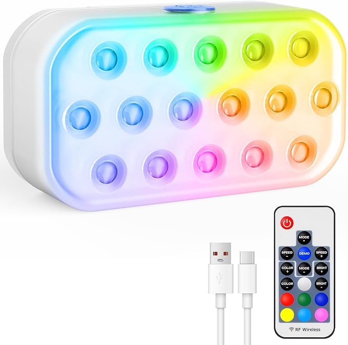 Pool Lights,Rechargeable Submersible LED Lights with Wireless Remote,20 Colors,IP68 Waterproof RGB Underwater Pool Light with Magnet for Inground/Above Ground Pools, Hot Tubs, Ponds (1 Pack)