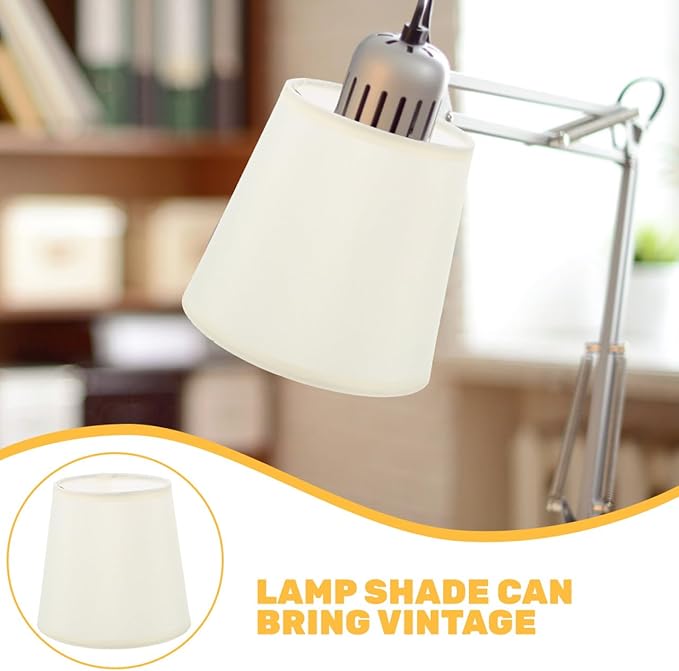 Replacement Lampshade for Table Lamps Light Black Fabric Lampshade Rustic White Pleated Decorative Lamp Shades