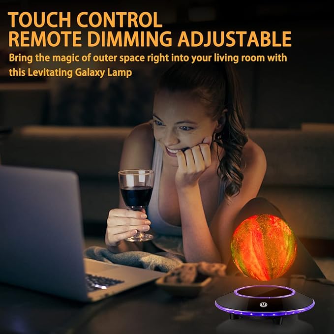 VGAzer Lunar Motion LED Levitating Moon Lamp, 3D Illusion Night Light with Remote Control, Dimmable 16 Colors Lights for Kids Adults (16 Colors Galaxy Moon)
