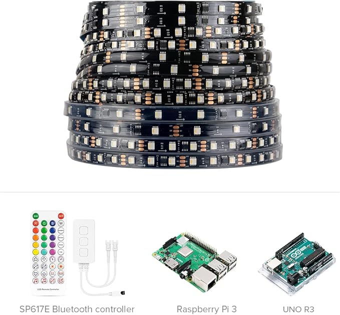 BTF-LIGHTING WS2814 IC RGBW RGB+Warm White (Similar WS2812B) Addressable DC12V 16.4FT 60LED/m 20pixel/m Flexible 4 Colors in 1 Dream Color LED Strip IP67 for Home Decor (No Adapter or Controller)