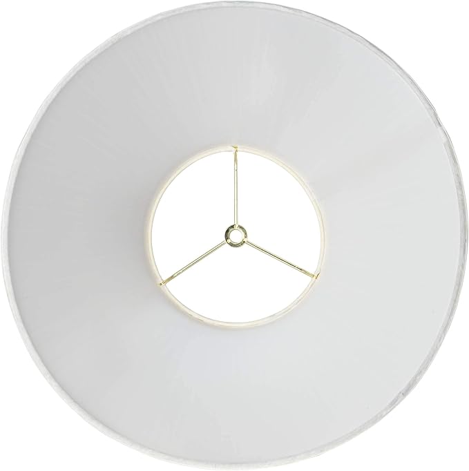 6 1/2" Top x 15" Bottom x 10 1/2" High x 11" Slant Lamp Shade Replacement Large White Empire Mushroom Round Traditional Linen Pleated Spider Harp Finial - Springcrest