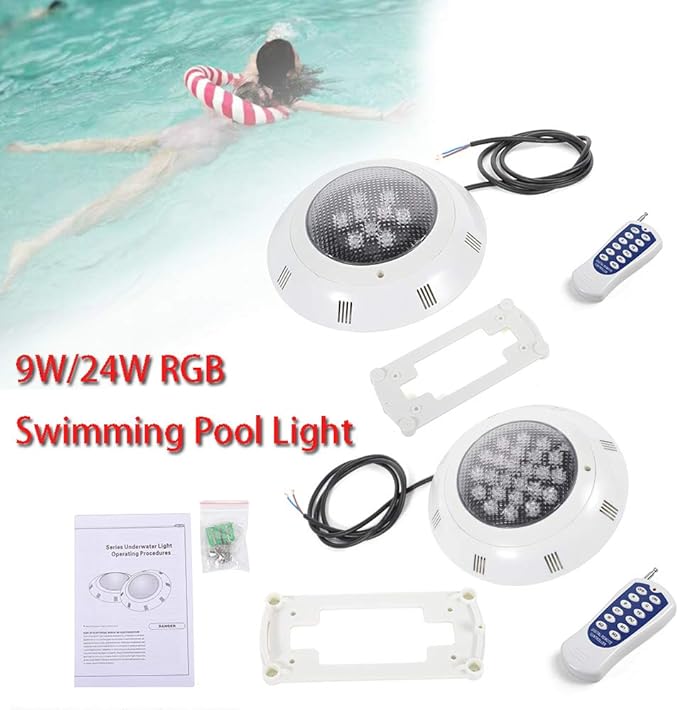 Pool Lights, Rechargeable Submersible LED Lights, IP68 Waterproof Underwater Lights,Multi Color Changing Floating Lights with Remote, Magnets, Suction Cups for Bathtub,Pond,Party (4 Packs)