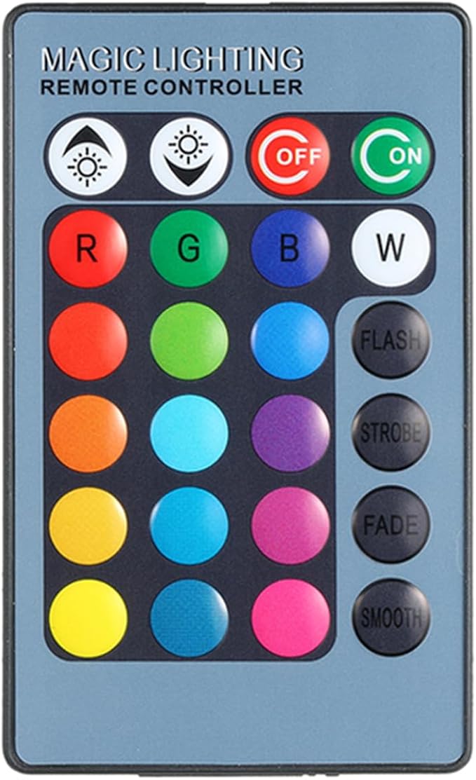Dioche ACDC 12V 10W RGB LED Underwater Light - Remote Controlled 16 Color Changing Effect for Pools, Aquariums, and Fountains, IP65 & Energy-Efficient Design (Black)