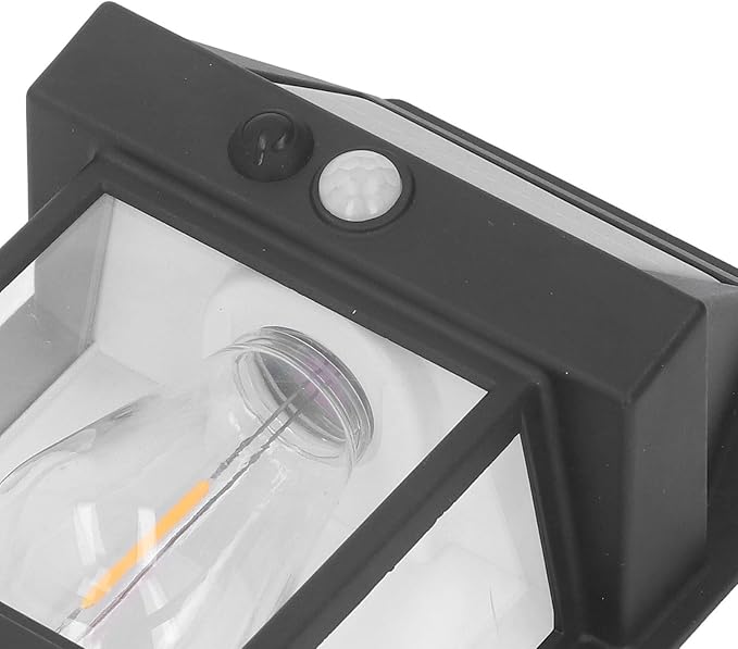 Solar Wall Lights, Sensor Interaction Lamp IP65 Exterior Lighting Fixtures for Patio Fence Garage (Black)