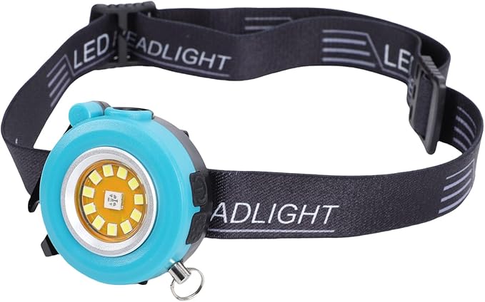 Keenso Keychain Flashlight, Aluminum Alloy Portable LED Torch with RGB Modes, Emergency Light for Camping and Car Repair (Blue)