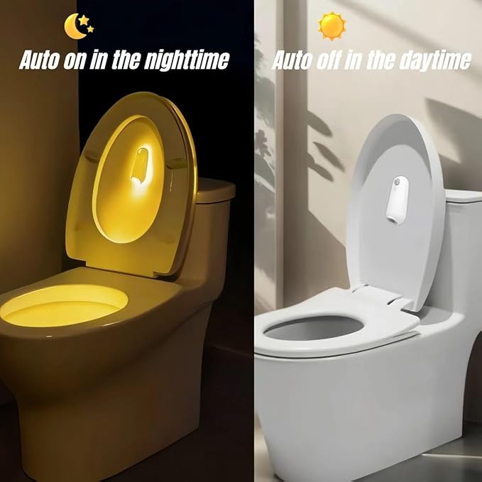 2 Pack Toilet Night Light Motion Sensor Activated, Rechargeable RGB Toilet Bowl Light, Birthday Gifts for Women Men 2026