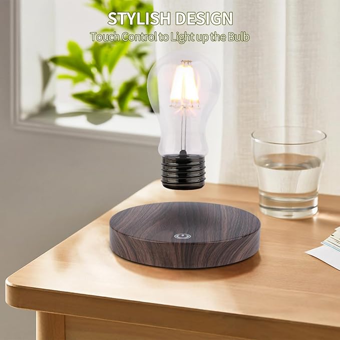 Magnetic Levitation Floating LED Light Bulb, Levitating Bulb Desk Lamp Rotating Floating Bulb Night Lights for Home Room Decoration Office Table Lamp