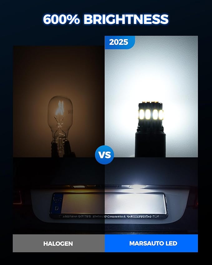 Marsauto 194 LED Bulb for License Plate Light, 6000K Super White 168 2825 W5W T10 Wedge Replacement LED Light Bulbs for Car Dome Map Courtesy Step Dash Trunk Light (Pack of 10)