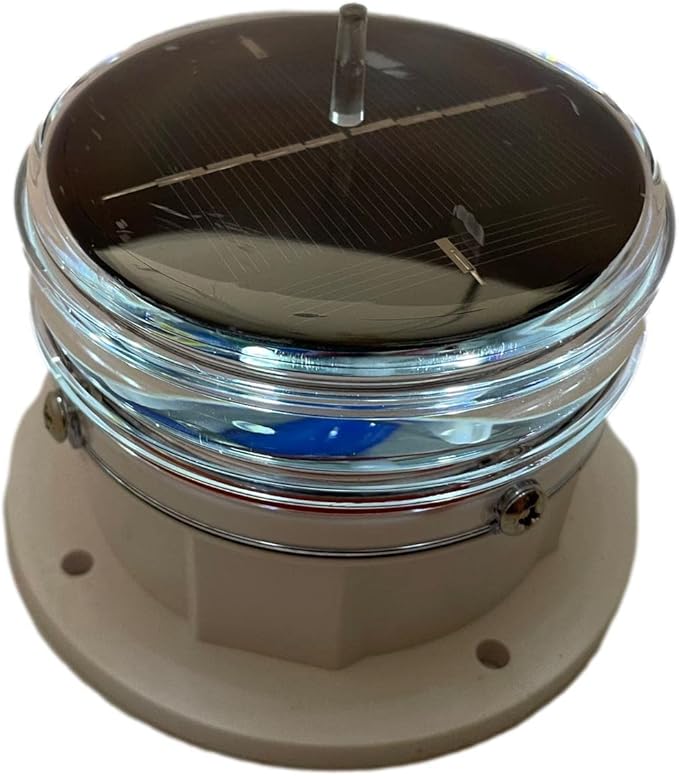 Britta Products Solar Dock Warning Light 360 Degree - Super Bright Waterproof LED Light for Marine Applications - Constant On or Flashing (WHITE)