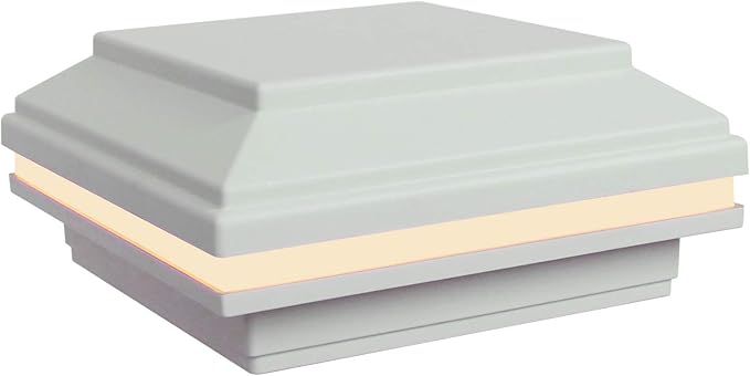 Tru-Scapes® 4.5” Composite LED Low Voltage Deck Post Cap Light (ONLY fits a Trex Transcend Post) (White) (NOT Solar) - Works with Trex LightHub Plug N Play System
