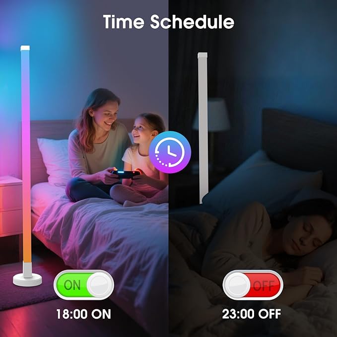 Corner Floor Lamp, RGB LED Corner Lamp with Smart App and Remote Control, 16 Million Colors & 200+ Scene, Music Sync, Color Changing Ambient Mood Lighting for Living Room, Bedroom, Gaming Room