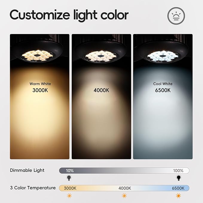 TALOYA 52 inch Modern Ceiling Fan with Lights,Remote Control,3 Metal Blades,Coffee-brown Finish,6-Speed,Dimmable, Noiseless Reversible DC Motor,Indoor/Outdoor Ceiling Fan for Living Room Bedroom patio