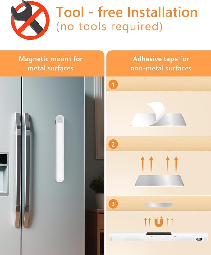 WILLED Under Cabinet & Closet Lights with Remote, Motion Sensor, Rechargeable, Magnetic, 3 Color Temps, Dimmable LED Light Bar for Indoor Kitchen Counter (4 Pack, White)