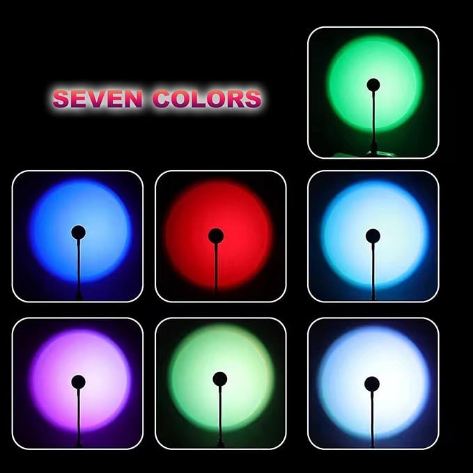Uonlytech USB Rainbow Projection Lamp Rotatable Small Atmosphere Light for Indoor Room Ambiance Creative Decorative Lighting