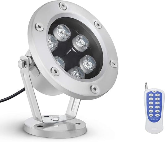 Underwater Light 18W RGB Waterproof Grade IP68 LED Color Changing Spot Light Landscape Lighting Suitable for Swimming Pools, Fountains, Waterfalls, Aquariums（Not Include Transformer）