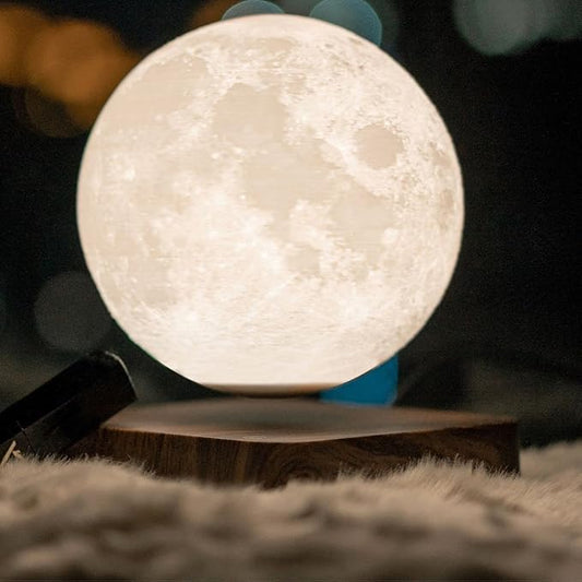 MOOCCI Magnetic Levitating Moon Lamp, 3D Printed Realistic Moon Surface with Warm White Light, Unique Valentine's Day Christmas Gift for Wife Girlfriend Women Mom, Cool Home Decor