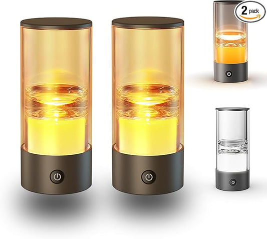 Improving Sleep-Table Night Light to Relax Mood，Protect Eyes with Dimmable Bedroom Light ，Rechargeable Small but Powerful Portable Led Lamp for Outdoor/Camping/Sleep Aid-2 Packs