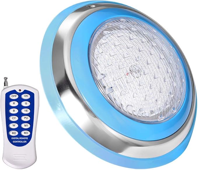 amopacorp for Inground Pool Fountain Pond Swimming LED Light Waterproof IP68 47W 12V AC Red Green Blue Color Changing Wall Surface Mounted with Remote Controller