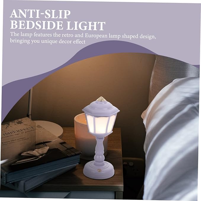 1set Vintage Lamp for Bedroom Mini Table Light Rechargeable Nightstand Retro Style USB Power